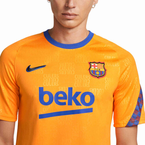 Nike Barcelona Pre-match Top – Vivid Orange/Game Royal/Black