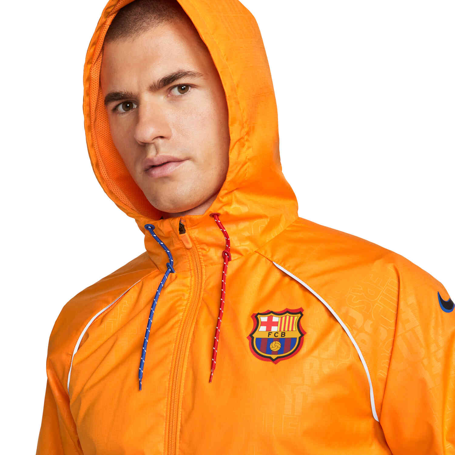 Nike Barcelona AWF Jacket Vivid Orange Game Royal University Red Black SoccerPro