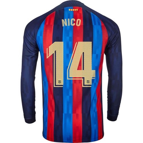 2022/23 Nike Nico Gonzalez Barcelona L/S Home Jersey
