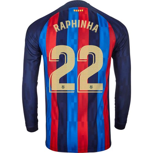 2022/23 Nike Raphinha Barcelona L/S Home Jersey