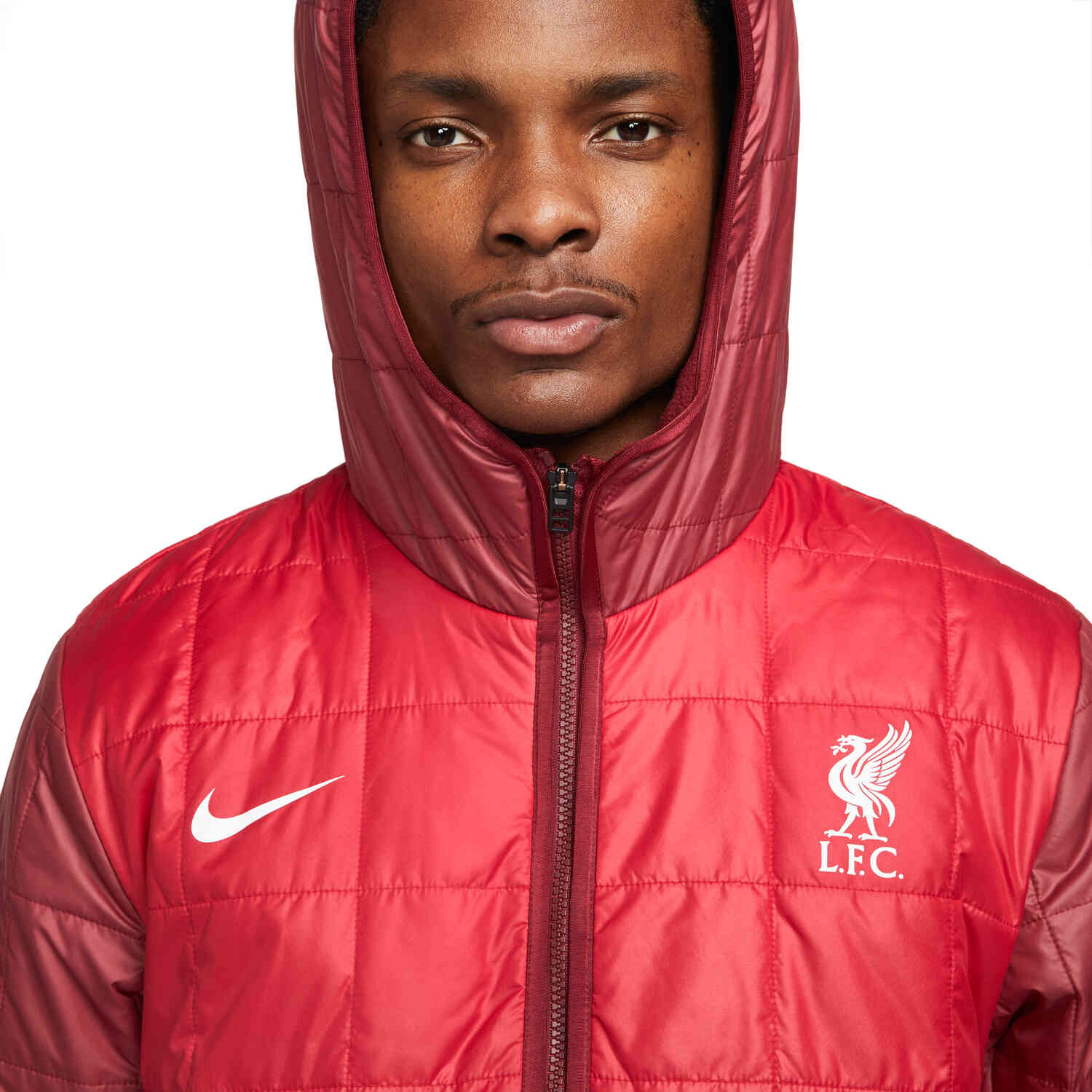 Nike Liverpool Fleece Lined Fill Jacket - Team Red/Gym Red/White ...