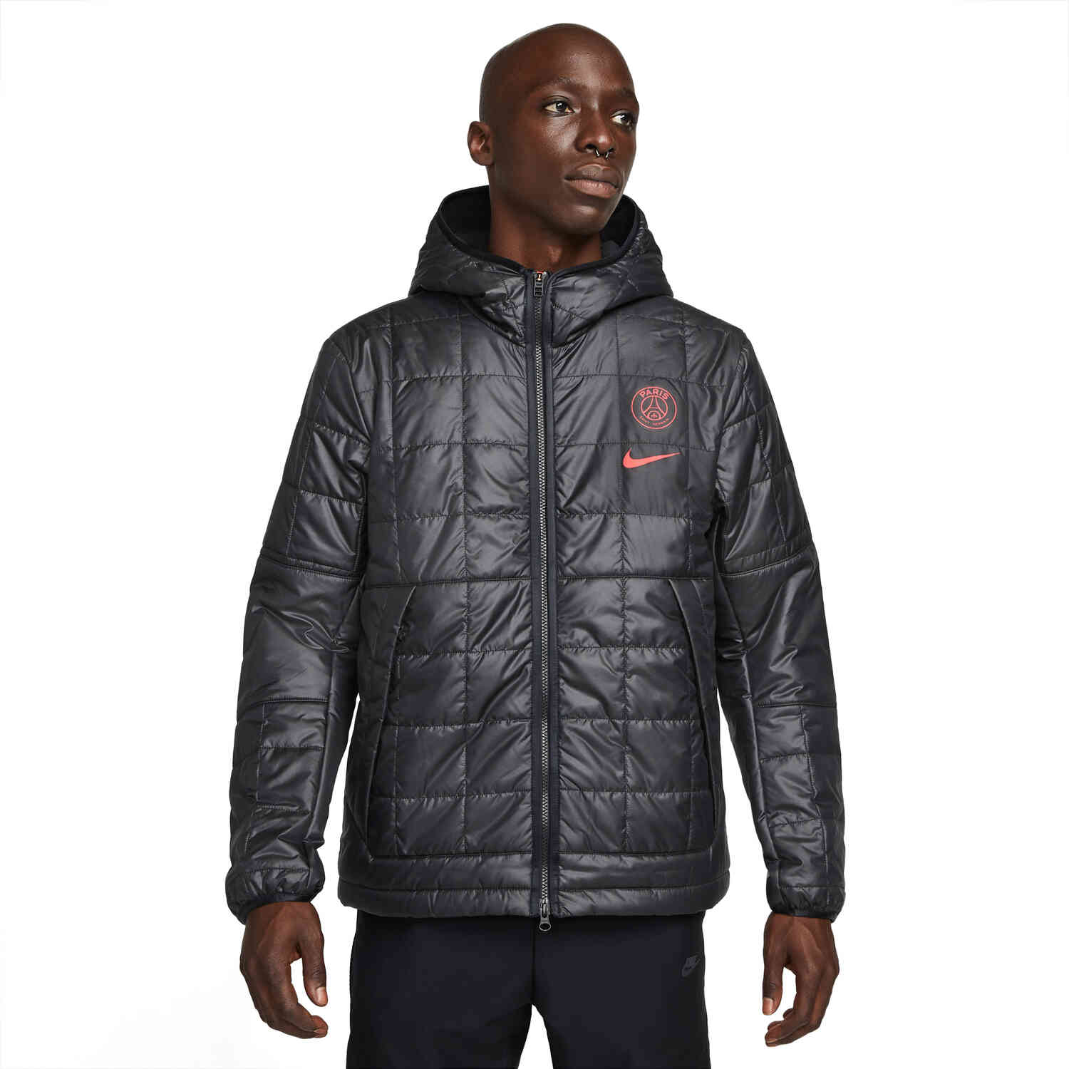 Caligrafía Silla harto Nike PSG Fleece Lined Fill Jacket - Black/Siren Red/Siren Red - SoccerPro