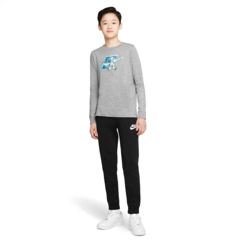 Kids Nike Swoosh-yeti L/S Tee – Dk Grey Heather