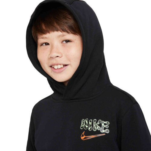 Kids Nike Graphic Fleece Hoodie – Black/White