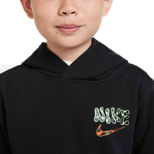 Kids Nike Graphic Fleece Hoodie – Black/White