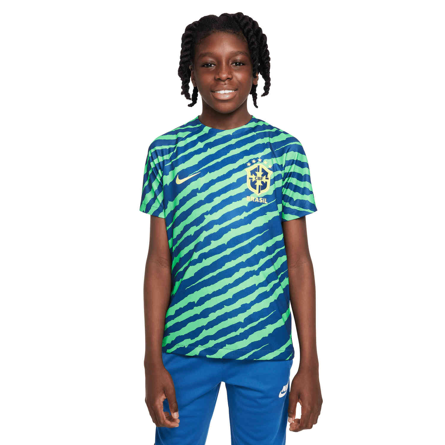 Kids Nike Brazil Pre-match Top - 2022 - SoccerPro