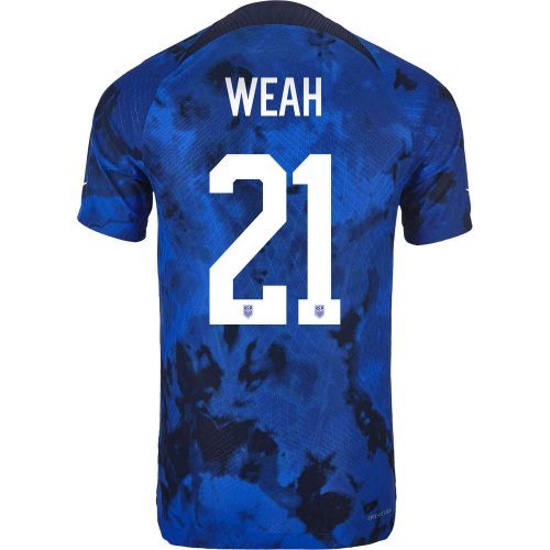 2022 Nike Timothy Weah USA Away Stadium Jersey