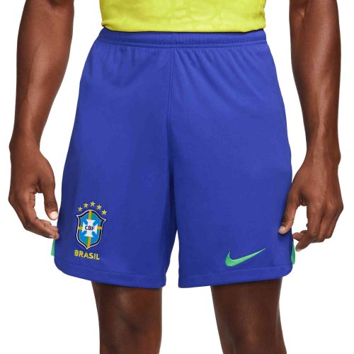 Nike Brazil Home Shorts – Paramount Blue/Green Spark