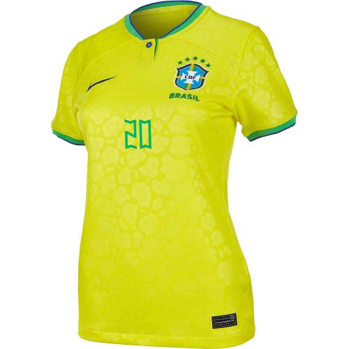 2022 Womens Nike Vinicius Jr. Brazil Home Jersey