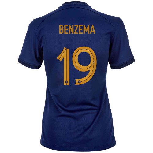 2022 Womens Nike Karim Benzema France Home Jersey