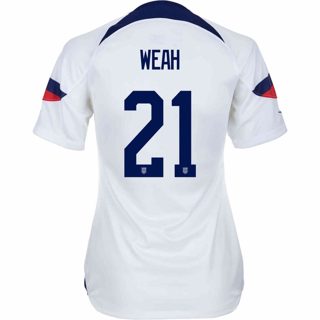 2022 Womens Nike Timothy Weah USA Home Jersey - SoccerPro