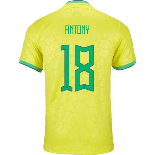 2022 Kids Nike Antony Brazil Home Jersey