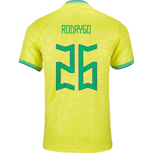 2022 Kids Nike Rodrygo Brazil Home Jersey