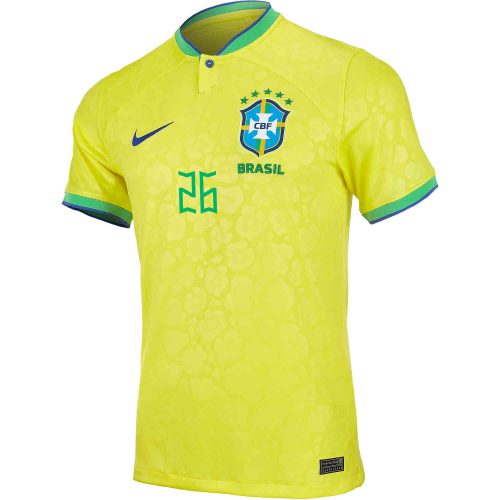2022 Kids Nike Rodrygo Brazil Home Jersey