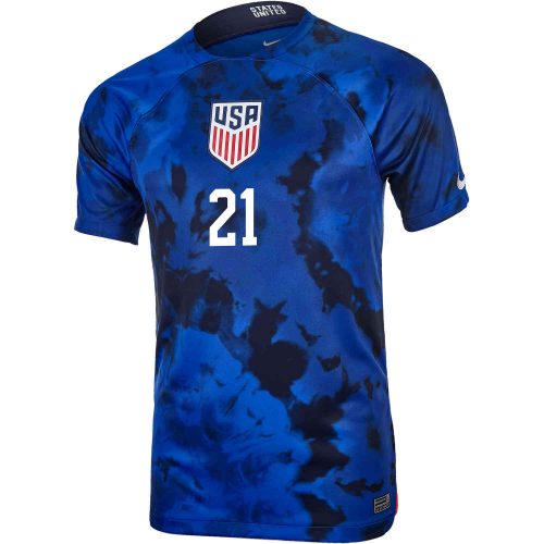 2022 Kids Nike Timothy Weah USA Away Jersey