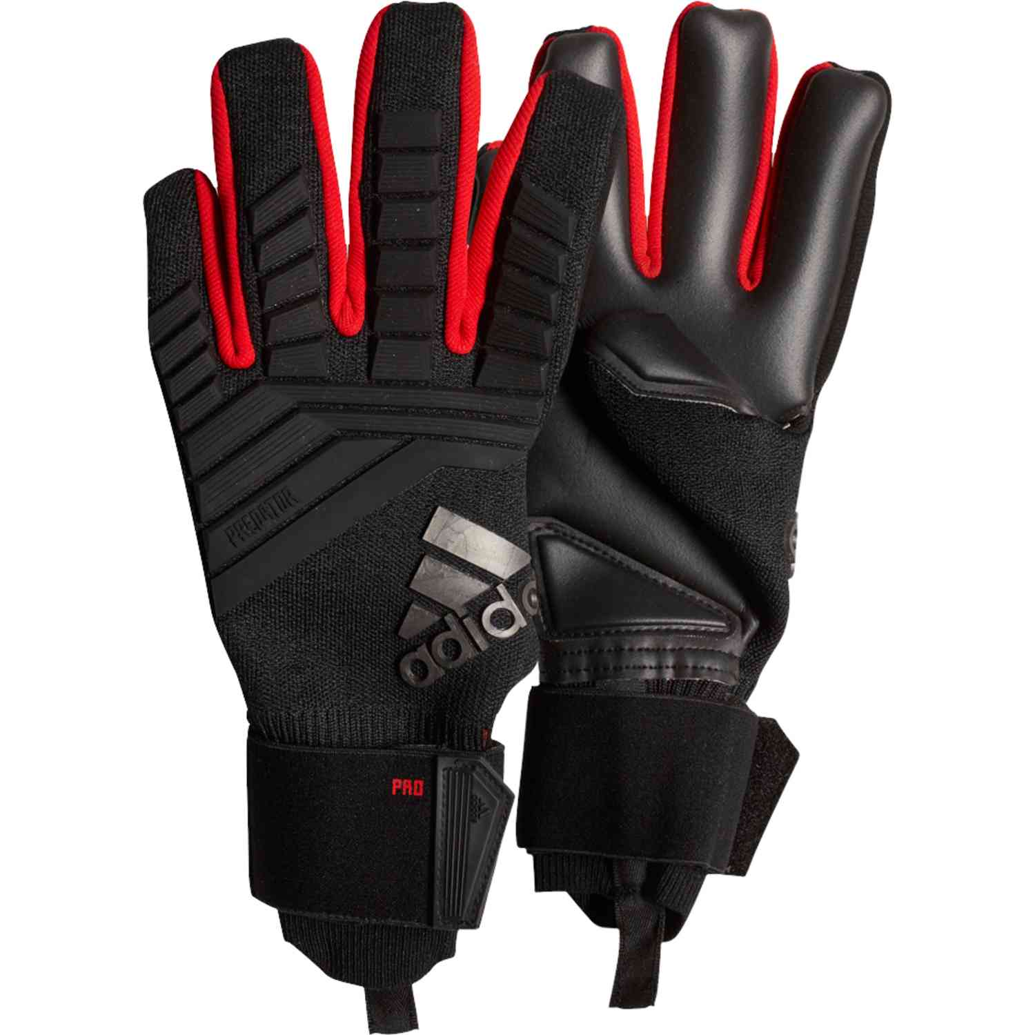 red and black adidas goalkeeper gloves