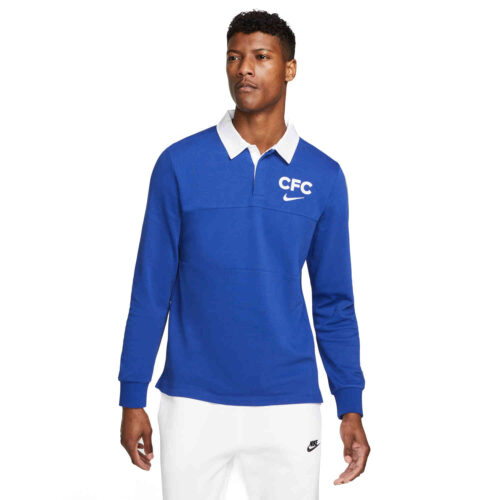 Nike Chelsea L/S Polo – Rush Blue/White