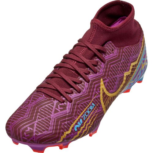 Nike Mbappe Zoom Mercurial Superfly 9 Academy FG – Dark Beetroot & Metallic Vivid Gold