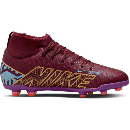 Kids Nike Mbappe Zoom Mercurial Superfly 9 Club FG – Dark Beetroot & Metallic Vivid Gold