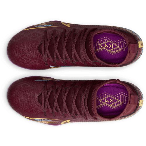 Kids Nike Mbappe Zoom Mercurial Superfly 9 Club FG – Dark Beetroot & Metallic Vivid Gold