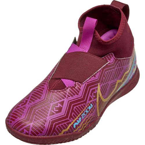 Kids Nike Mbappe Zoom Mercurial Superfly 9 Academy IC – Dark Beetroot & Metallic Vivid Gold