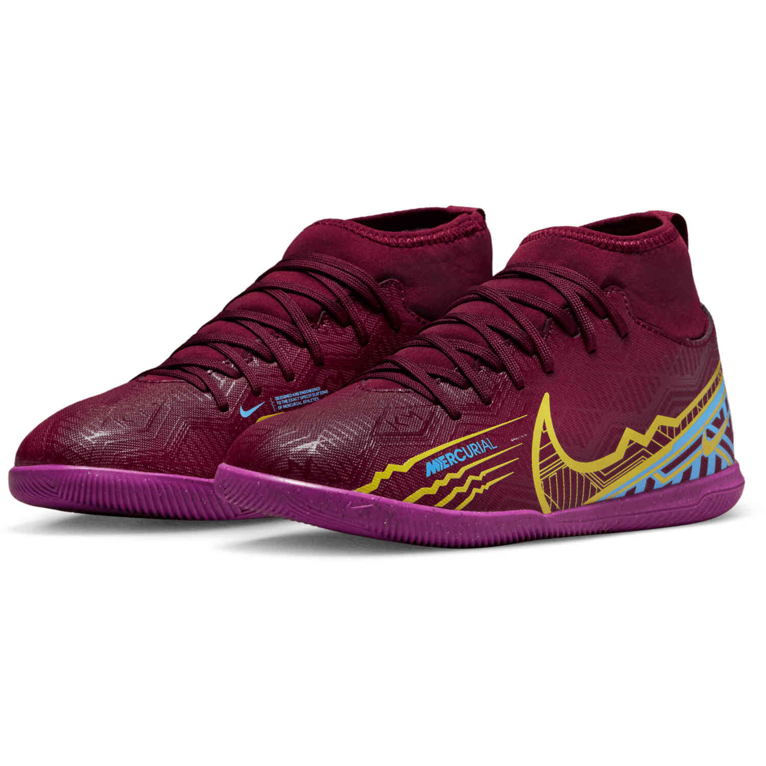 Kids Nike Mbappe Zoom Mercurial Superfly 9 Club IC Dark Beetroot