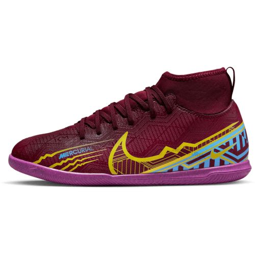 Kids Nike Mbappe Zoom Mercurial Superfly 9 Club IC – Dark Beetroot & Metallic Vivid Gold
