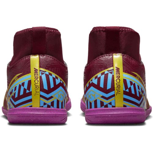 Kids Nike Mbappe Zoom Mercurial Superfly 9 Club IC – Dark Beetroot & Metallic Vivid Gold