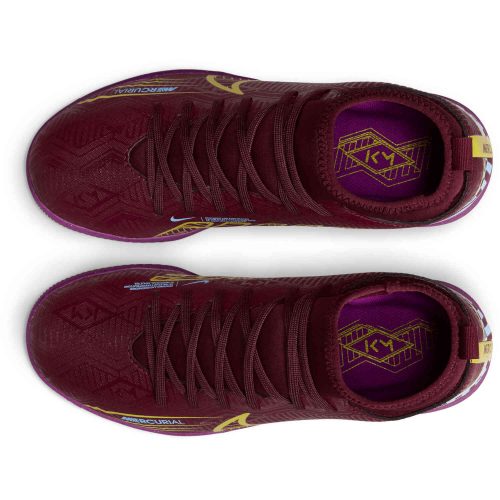 Kids Nike Mbappe Zoom Mercurial Superfly 9 Club IC – Dark Beetroot & Metallic Vivid Gold