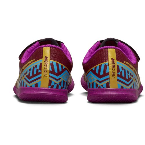 Kids Nike Velcro Mbappe Mercurial Vapor 15 Club IC – Dark Beetroot & Metallic Vivid Gold