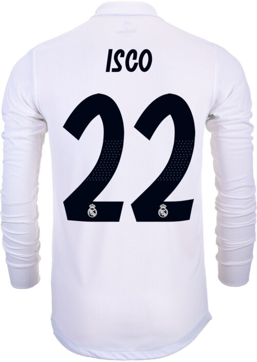 adidas Isco Real Madrid Home Authentic L/S  Jersey 2018-19