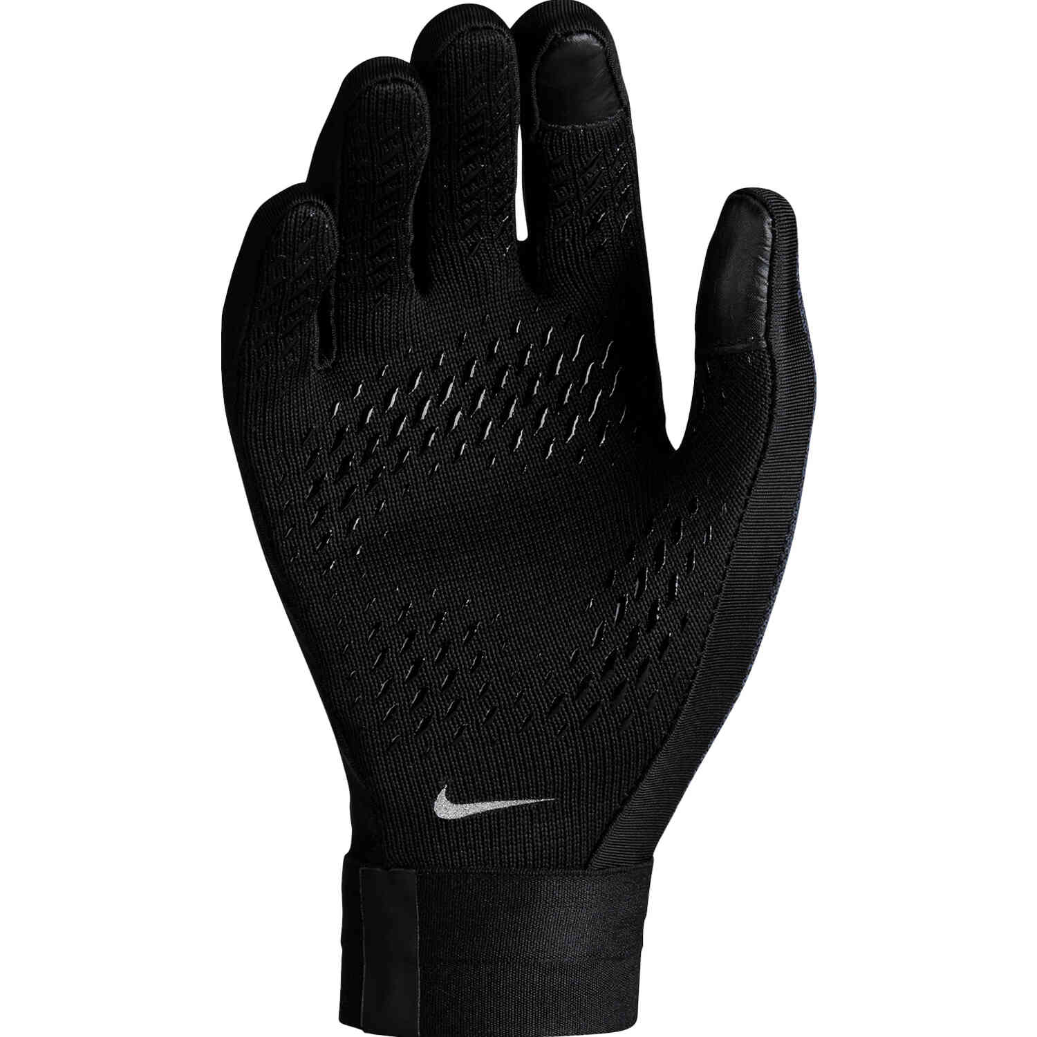 explosión Hablar en voz alta obra maestra Kids Nike Academy Thermafit Fieldplayer Gloves - Black & Midnight Navy with  Metallic Silver - SoccerPro