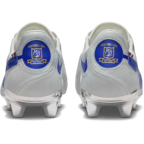 Nike Made in Italy Tiempo Legend 9 Elite FG – White & Game Royal with Metallic Silver