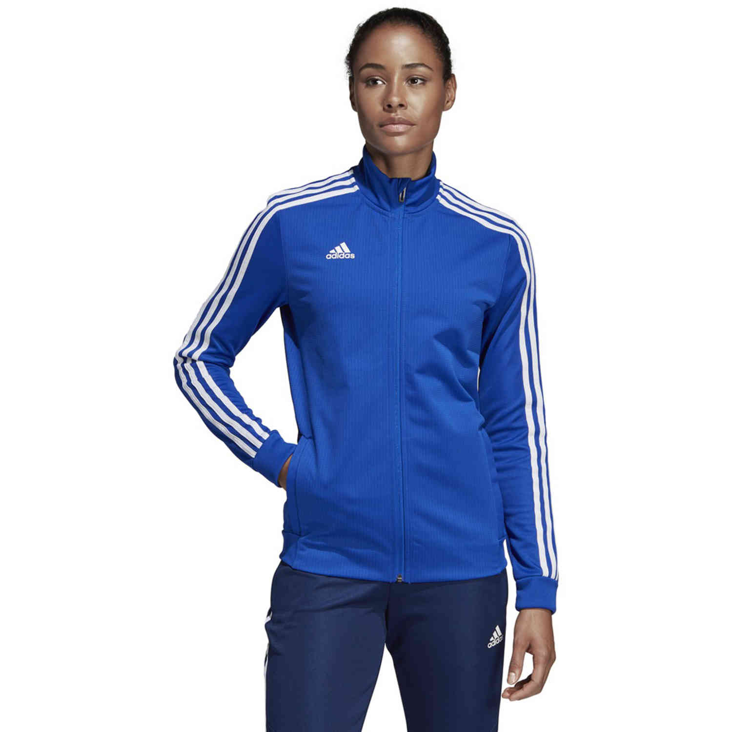 Womens adidas Tiro 19 Training Jacket - Bold Blue - SoccerPro