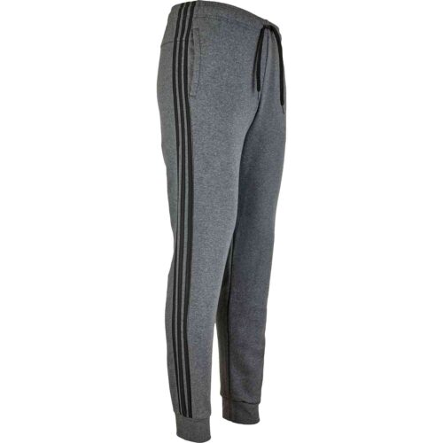 adidas Essentials Lifestyle 3-Stripes Fleece Pants – Dark Grey Heather/Black