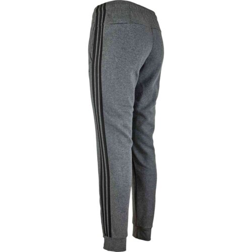 adidas Essentials Lifestyle 3-Stripes Fleece Pants – Dark Grey Heather/Black