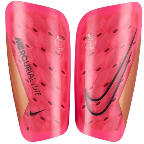 Nike Mercurial Lite Shin Guards – Pink Blast & Metallic Copper with Off Noir