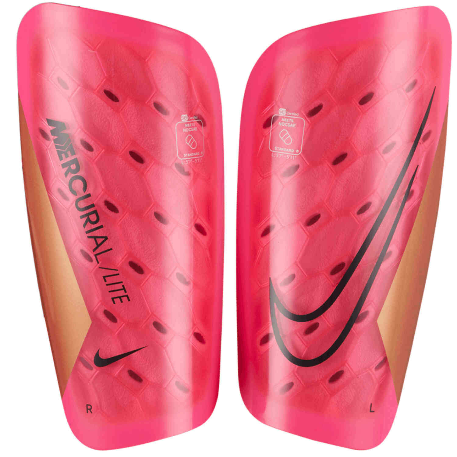 Nike Mercurial Lite Shin Guards - Pink Blast & Metallic
