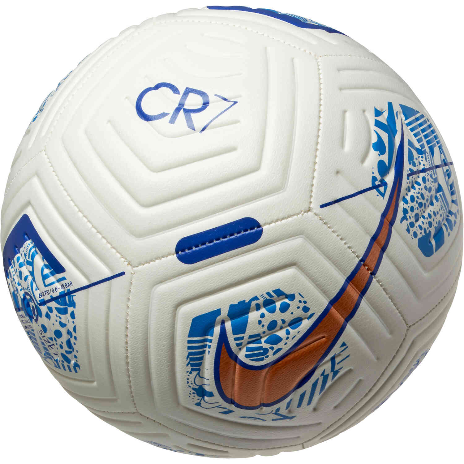 Nike CR7 Strike Soccer Ball White Metallic Copper with Concord