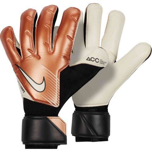 Nike Vapor Grip3 Goalkeeper Gloves – Metallic Copper & Black with White