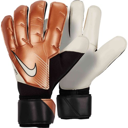 Nike Grip3 Goalkeeper Gloves – Metallic Copper & Black with White
