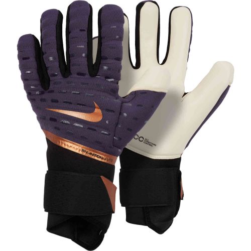 Nike Phantom Elite Goalkeeper Gloves – Dark Raisin & Black with Metallic Copper