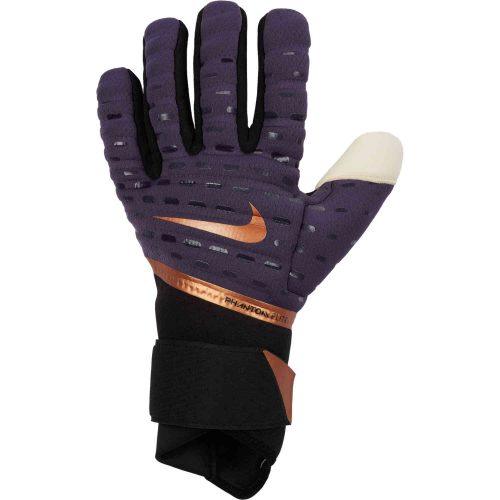 Nike Phantom Elite Goalkeeper Gloves – Dark Raisin & Black with Metallic Copper