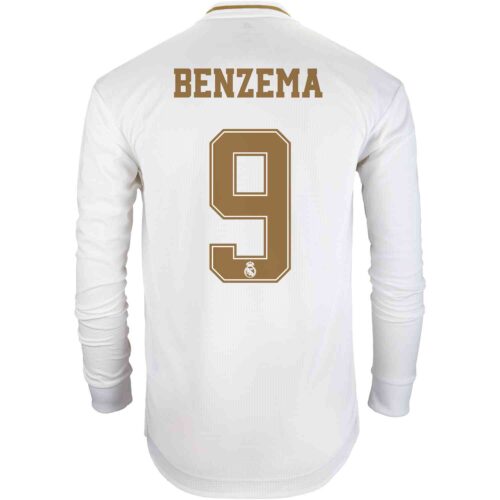 2019/20 adidas Karim Benzema Real Madrid Home L/S Authentic Jersey