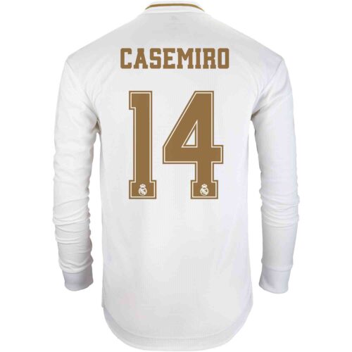 2019/20 adidas Casemiro Real Madrid Home L/S Authentic Jersey