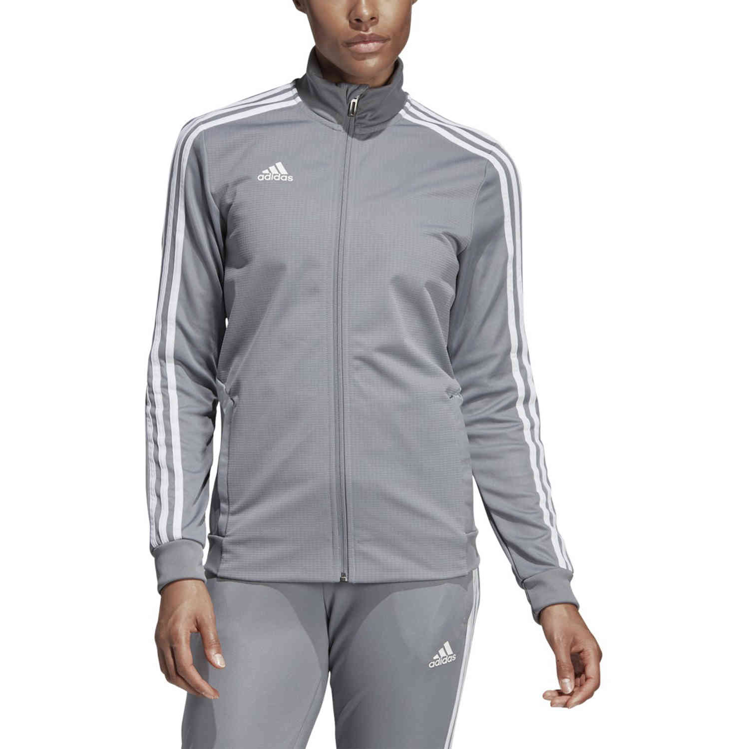 Womens adidas Tiro 19 Training Jacket - Grey - SoccerPro