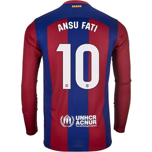 2023/24 Nike Ansu Fati Barcelona L/S Home Jersey