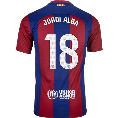 2023/24 Kids Nike Jordi Alba Barcelona Home Jersey