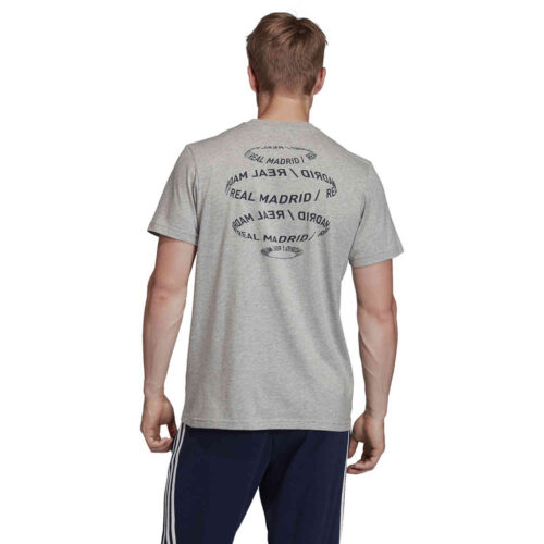 adidas Real Madrid Graphic Tee – Medium Grey Heather/Night Indigo