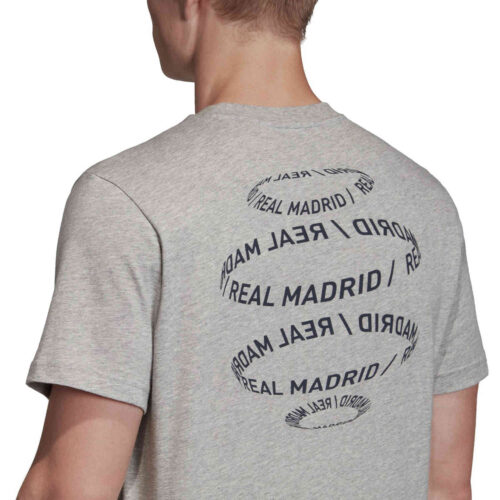 adidas Real Madrid Graphic Tee – Medium Grey Heather/Night Indigo